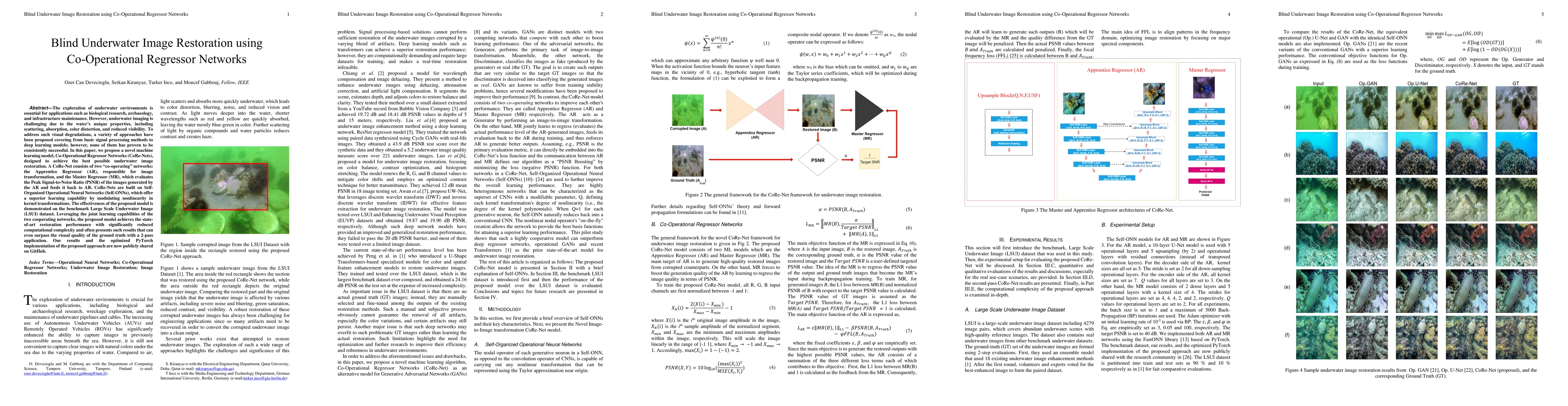 Thumbnail for Blind Underwater Image Restoration using Co-Operational Regressor
  Networks