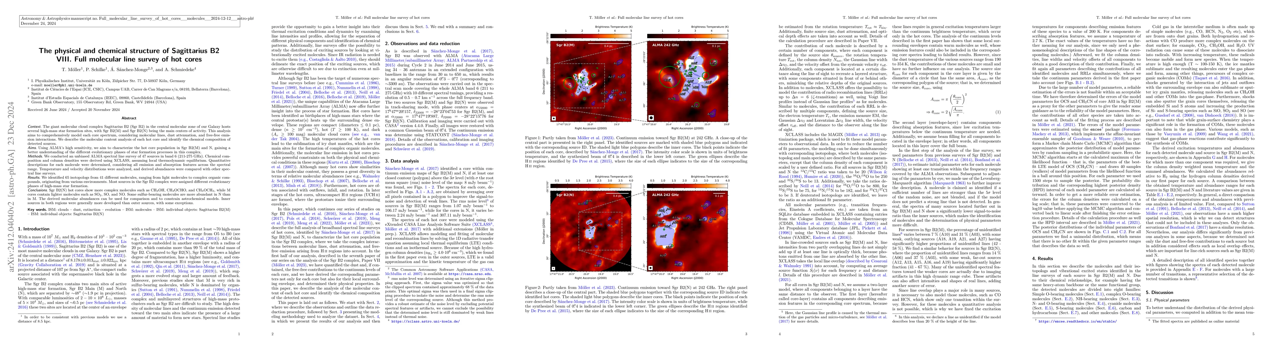 Thumbnail for The physical and chemical structure of Sagittarius B2, VIII. Full
  molecular line survey of hot cores