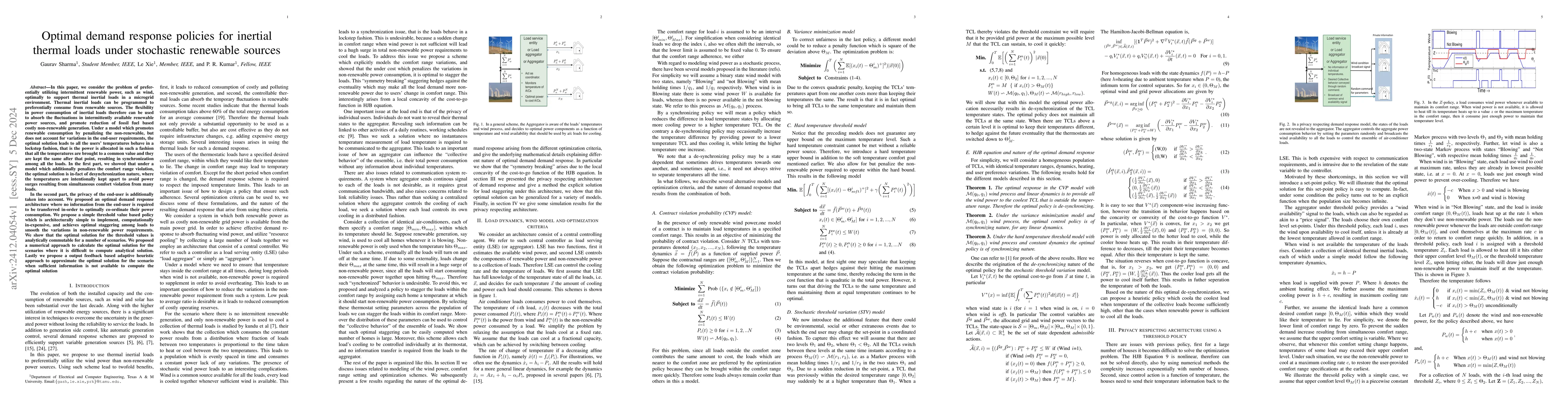 Thumbnail for Optimal demand response policies for inertial thermal loads under
  stochastic renewable sources
