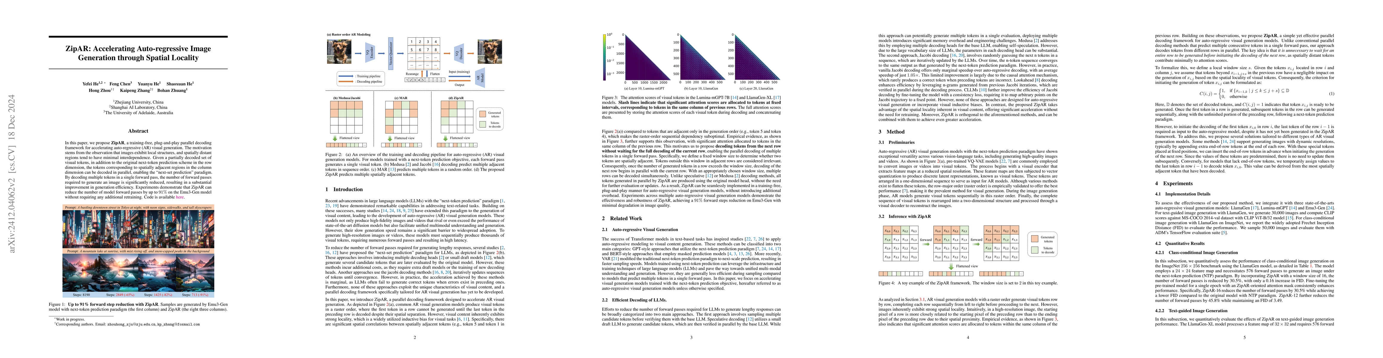Thumbnail for ZipAR: Accelerating Autoregressive Image Generation through Spatial
  Locality