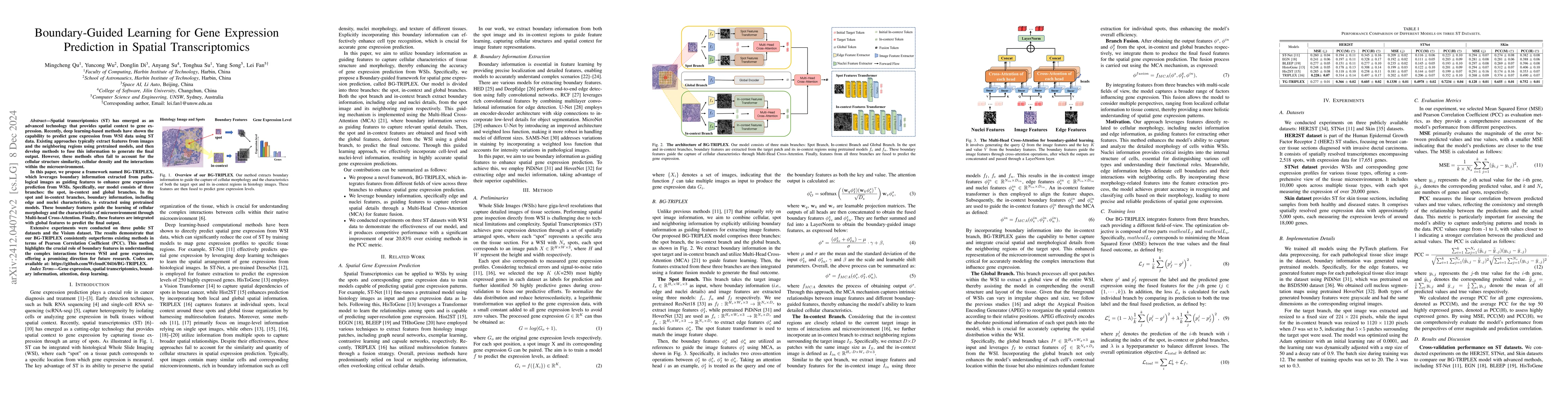 Thumbnail for Boundary-Guided Learning for Gene Expression Prediction in Spatial
  Transcriptomics