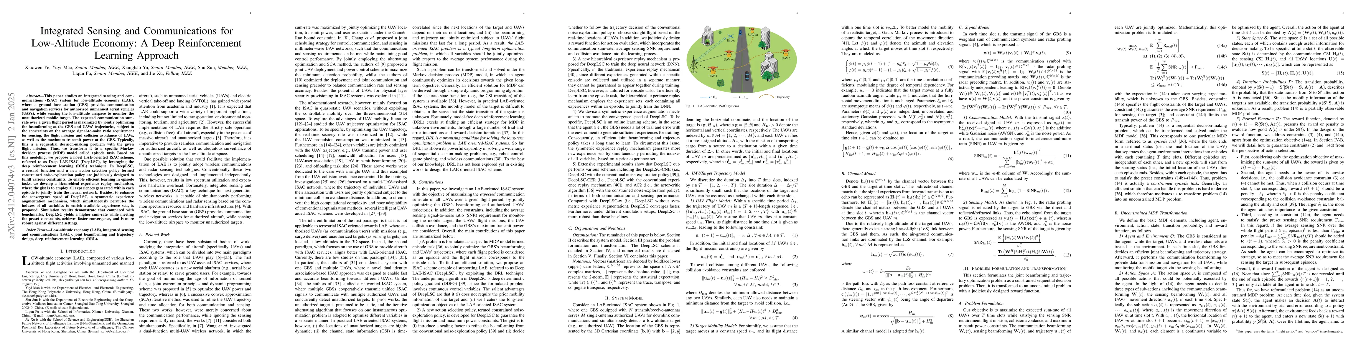 Thumbnail for Integrated Sensing and Communications for Low-Altitude Economy: A Deep
  Reinforcement Learning Approach