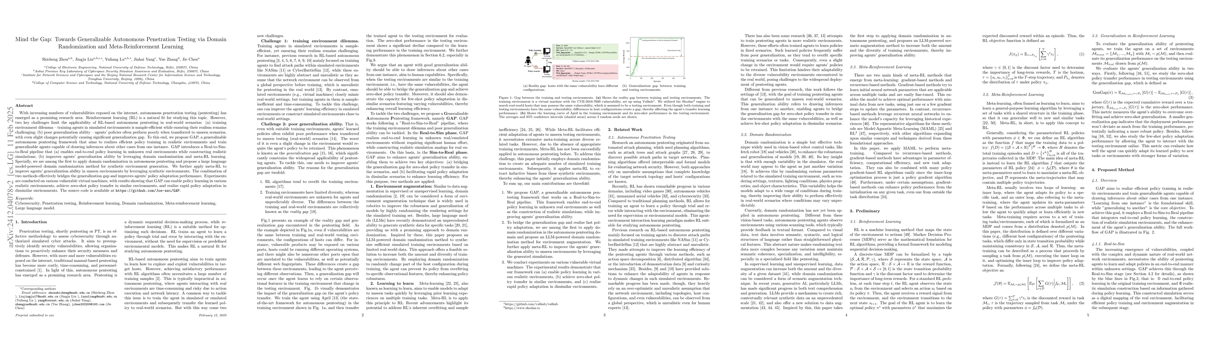 Thumbnail for Towards Generalizable Autonomous Penetration Testing via Domain
  Randomization and Meta-Reinforcement Learning