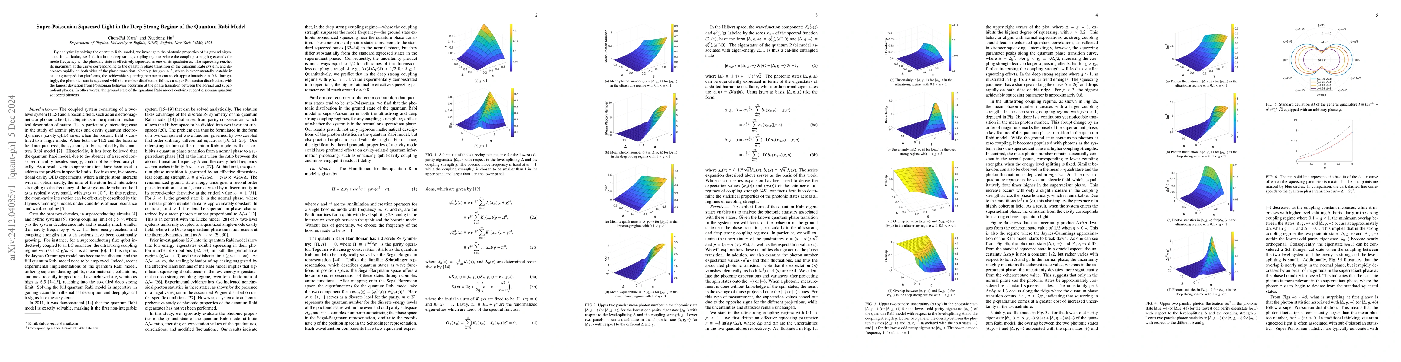 Thumbnail for Super-Poissonian Squeezed Light in the Deep Strong Regime of the Quantum
  Rabi Model