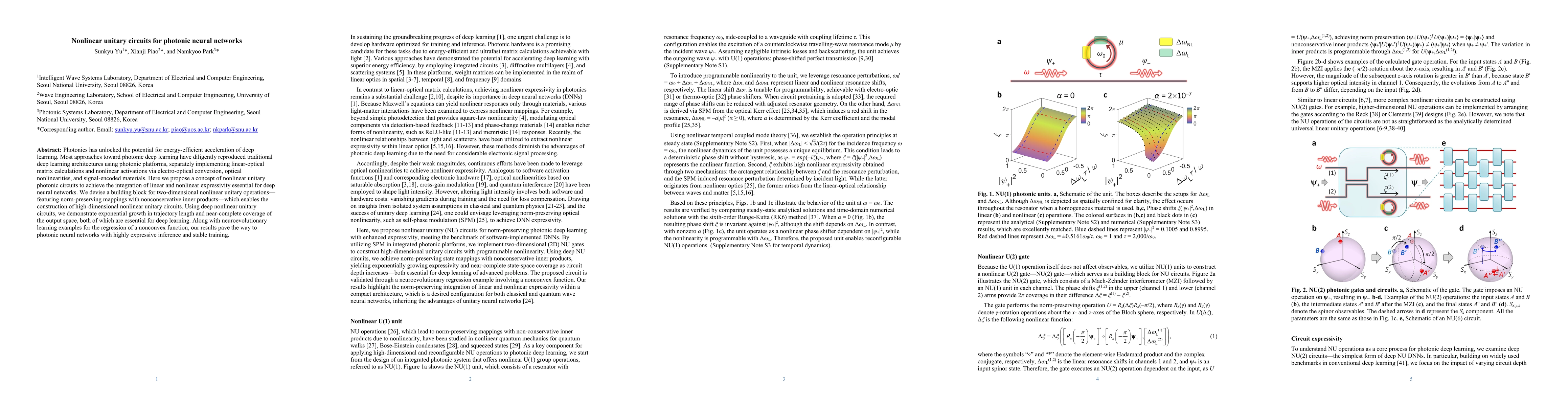 Thumbnail for Nonlinear unitary circuits for photonic neural networks