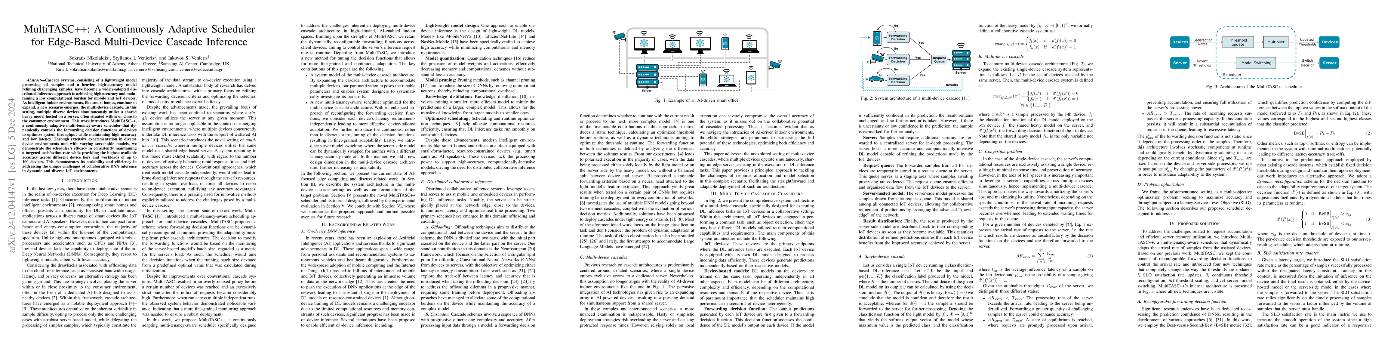 Thumbnail for MultiTASC++: A Continuously Adaptive Scheduler for Edge-Based
  Multi-Device Cascade Inference