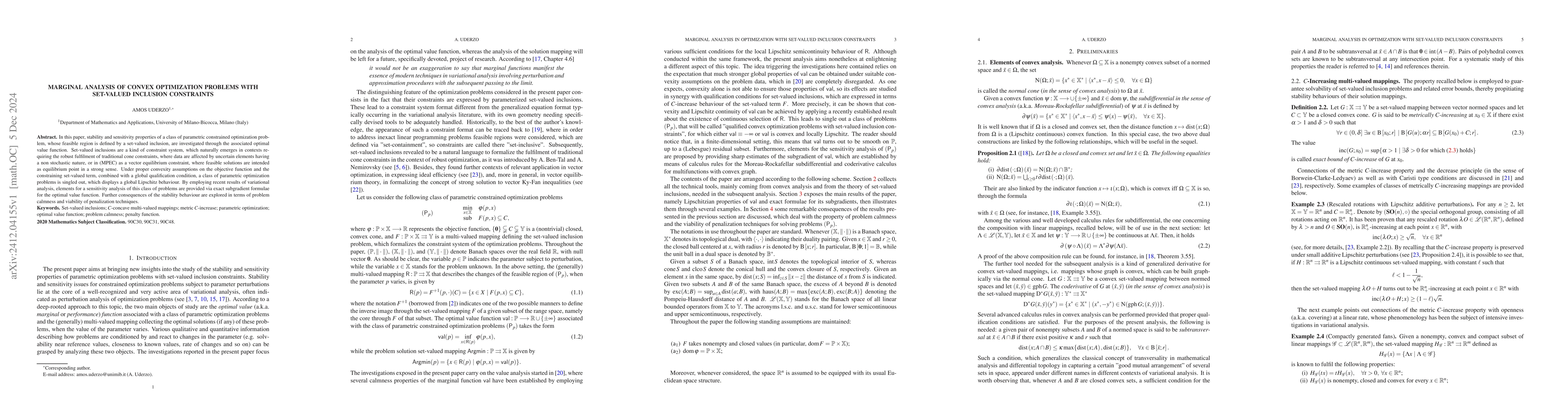 Thumbnail for Marginal Analysis of Convex Optimization Problems with Set-Valued
  Inclusion Constraints