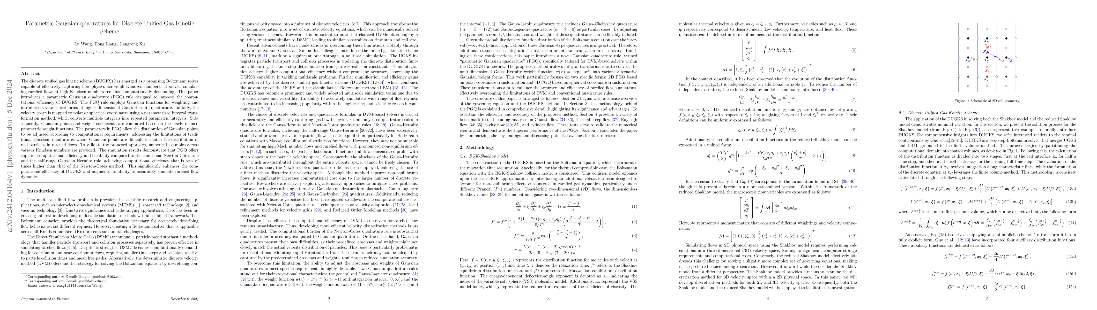 Thumbnail for Parametric Gaussian quadratures for Discrete Unified Gas Kinetic Scheme