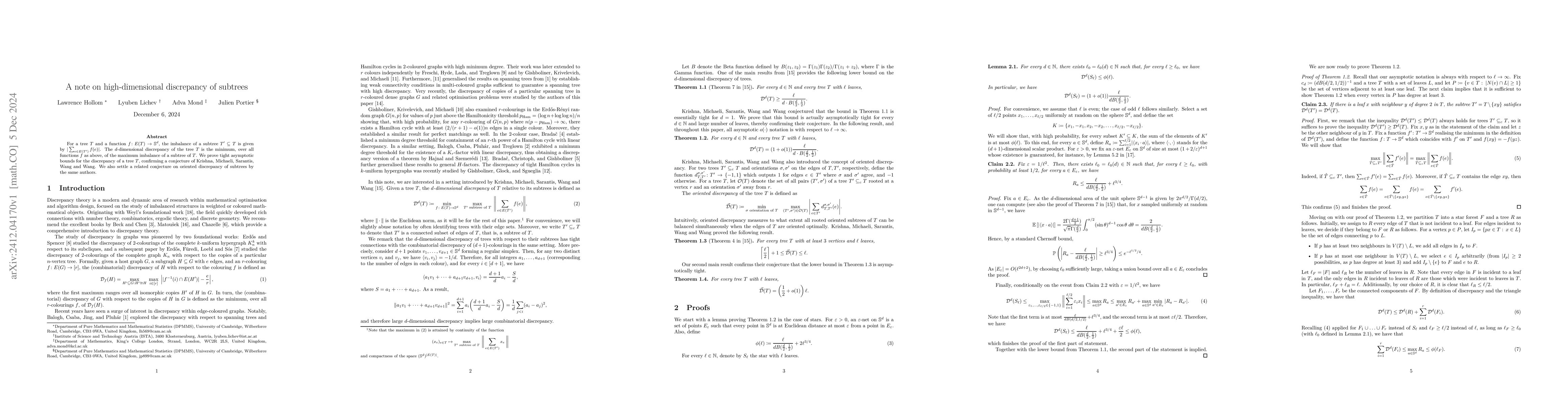 Thumbnail for A note on high-dimensional discrepancy of subtrees