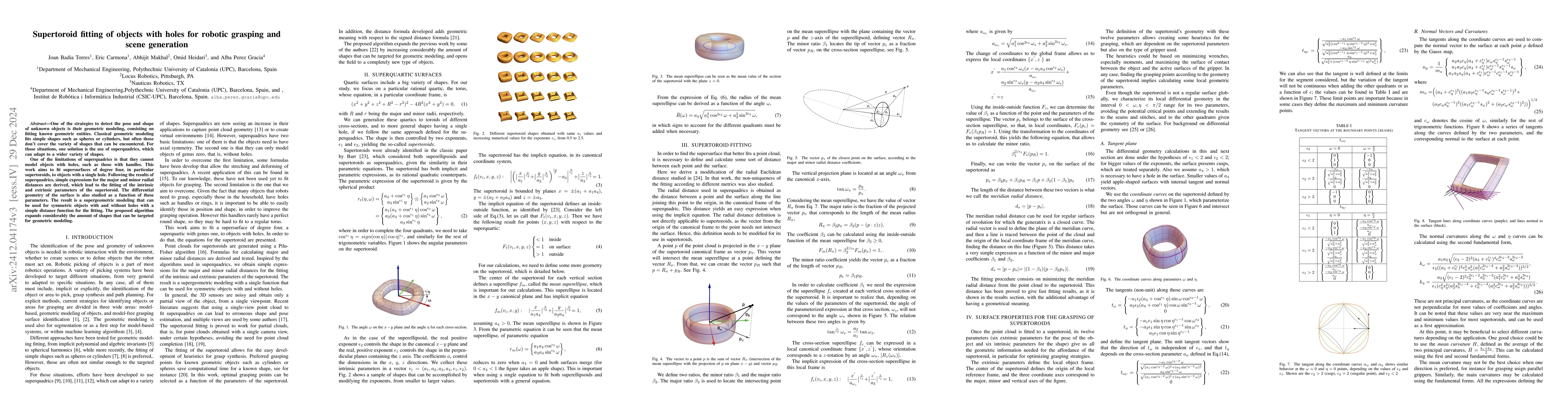 Thumbnail for Supertoroid fitting of objects with holes for robotic grasping and scene
  generation