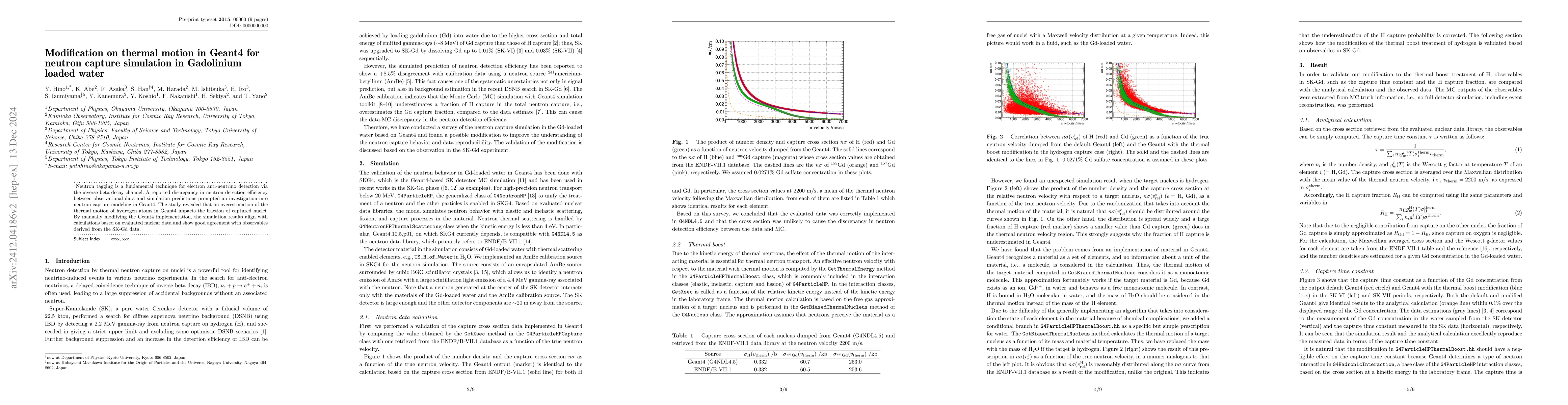 Thumbnail for Modification on thermal motion in Geant4 for neutron capture simulation
  in Gadolinium loaded water