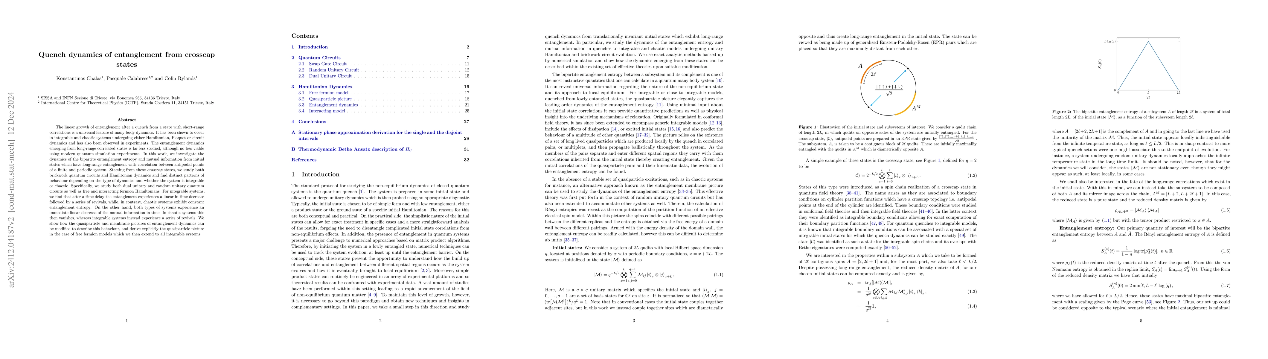 Thumbnail for Quench dynamics of entanglement from crosscap states