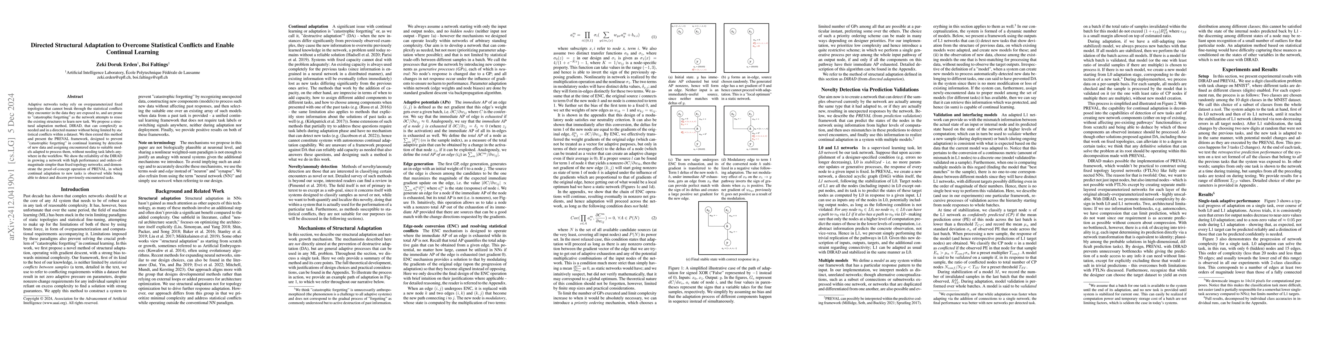 Thumbnail for Directed Structural Adaptation to Overcome Statistical Conflicts and
  Enable Continual Learning