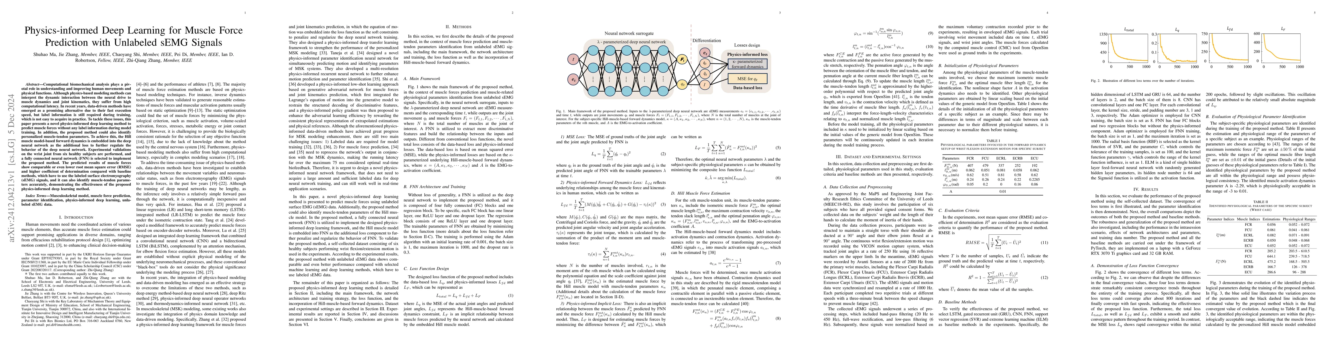 Thumbnail for Physics-informed Deep Learning for Muscle Force Prediction with
  Unlabeled sEMG Signals