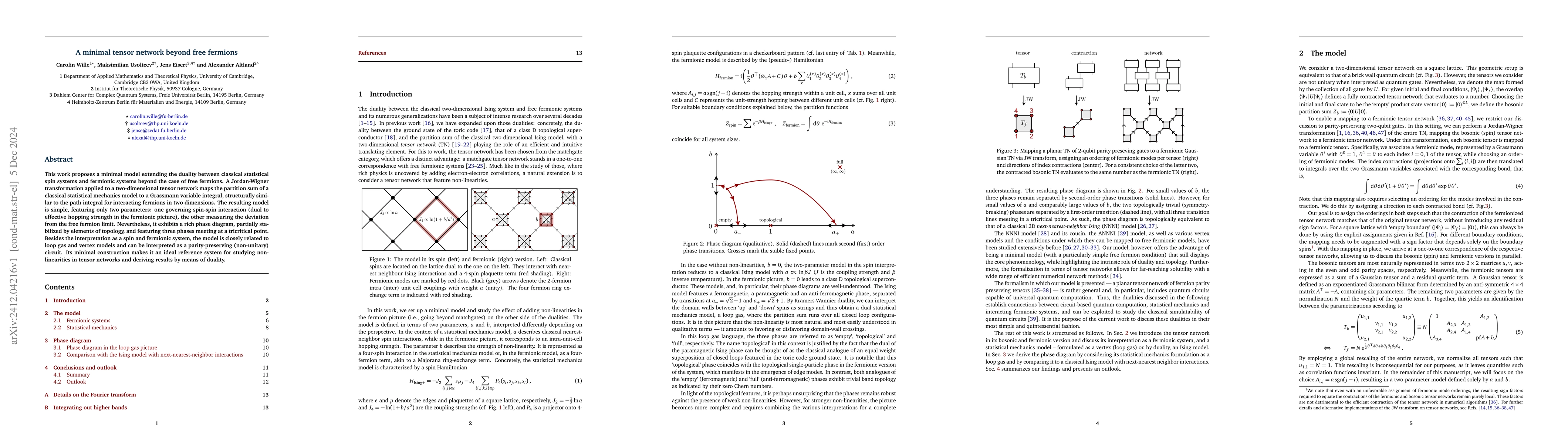 Thumbnail for A minimal tensor network beyond free fermions