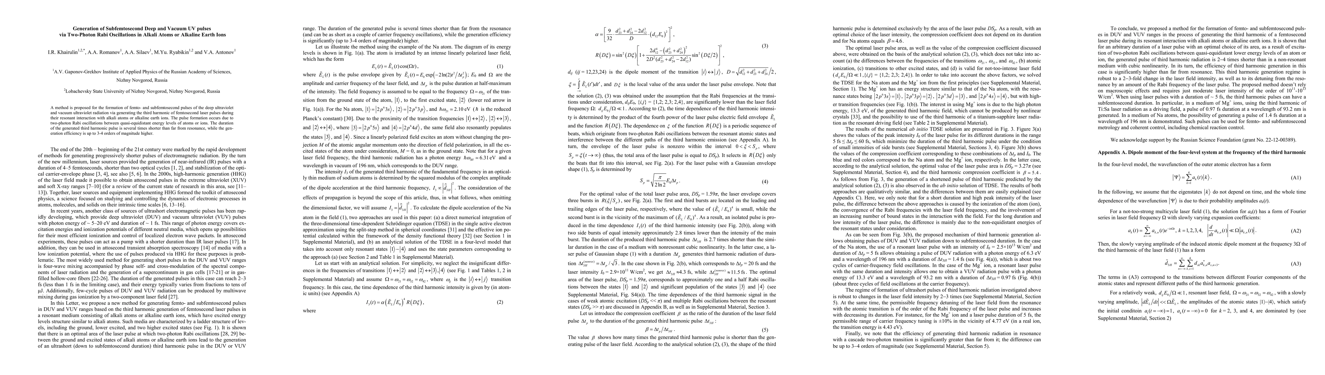 Thumbnail for Generation of Subfemtosecond Deep and Vacuum UV pulses via Two-Photon
  Rabi Oscillations in Alkali Atoms or Alkaline Earth Ions
