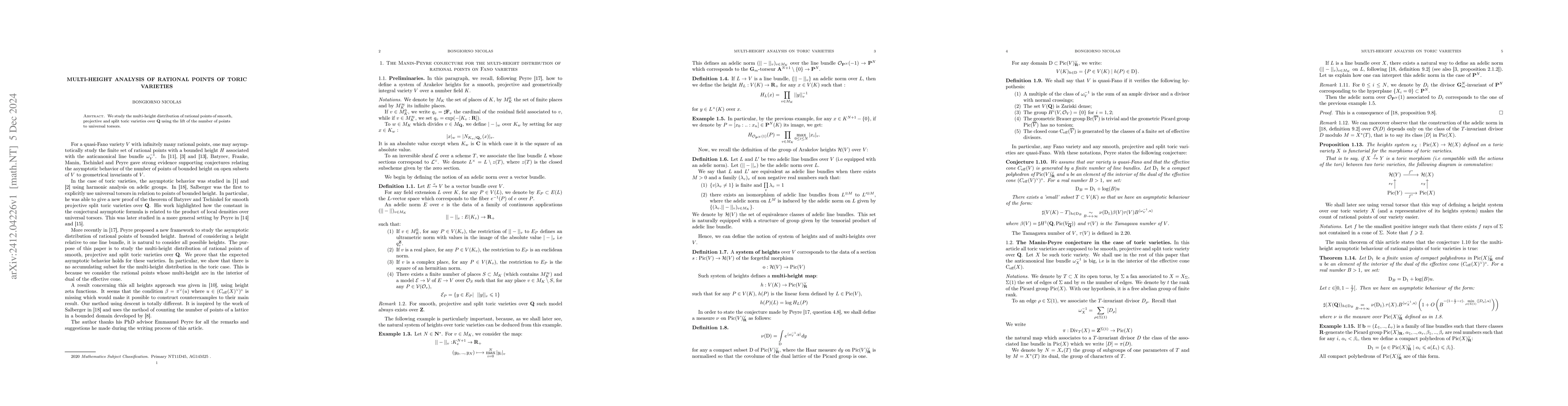 Thumbnail for Multi-height analysis of rational points of toric varieties