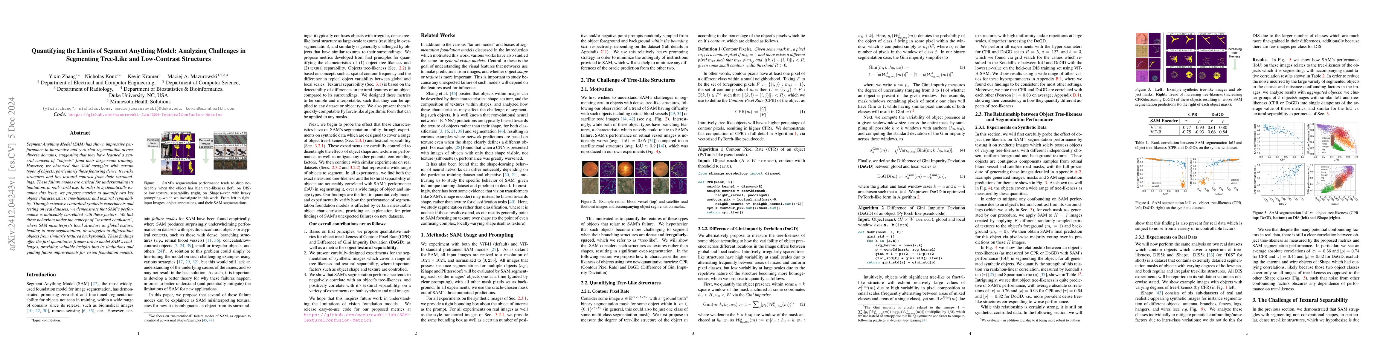 Thumbnail for Quantifying the Limits of Segment Anything Model: Analyzing Challenges
  in Segmenting Tree-Like and Low-Contrast Structures