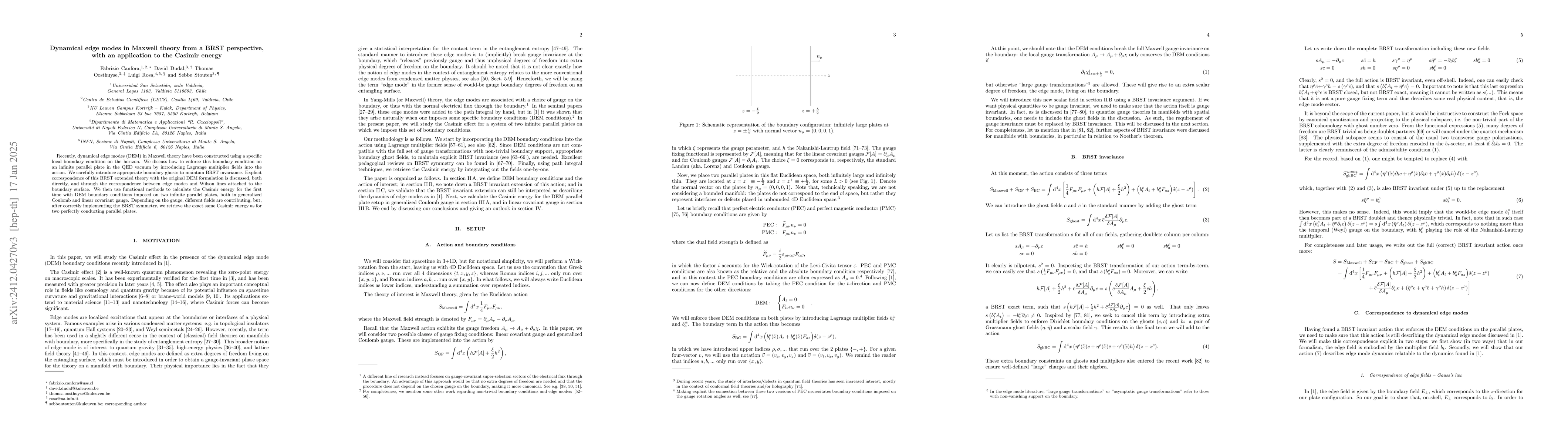 Thumbnail for Dynamical edge modes in Maxwell theory from a BRST perspective, with an
  application to the Casimir energy