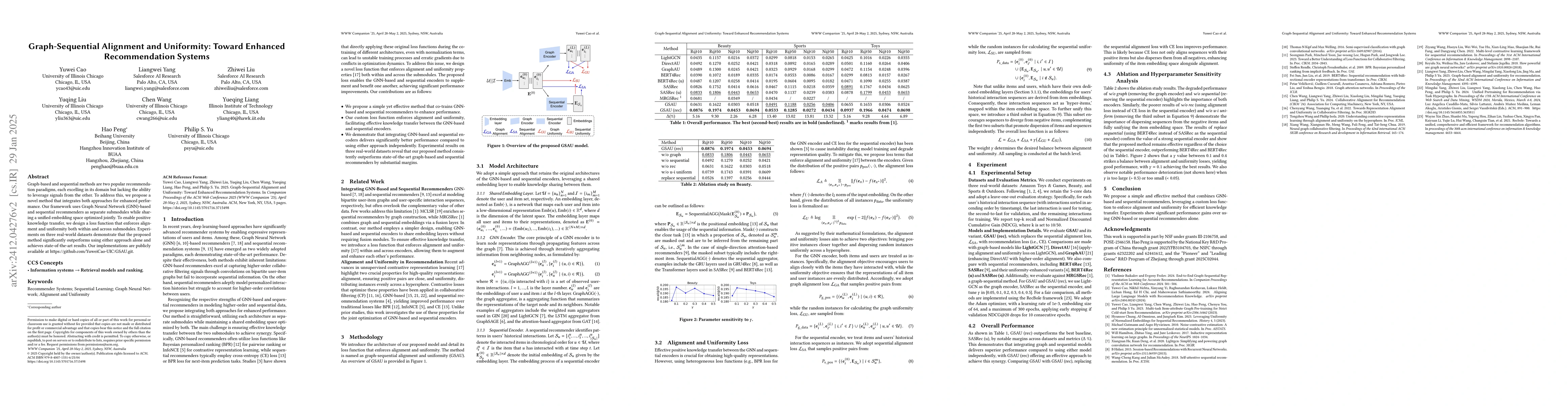 Thumbnail for Graph-Sequential Alignment and Uniformity: Toward Enhanced
  Recommendation Systems