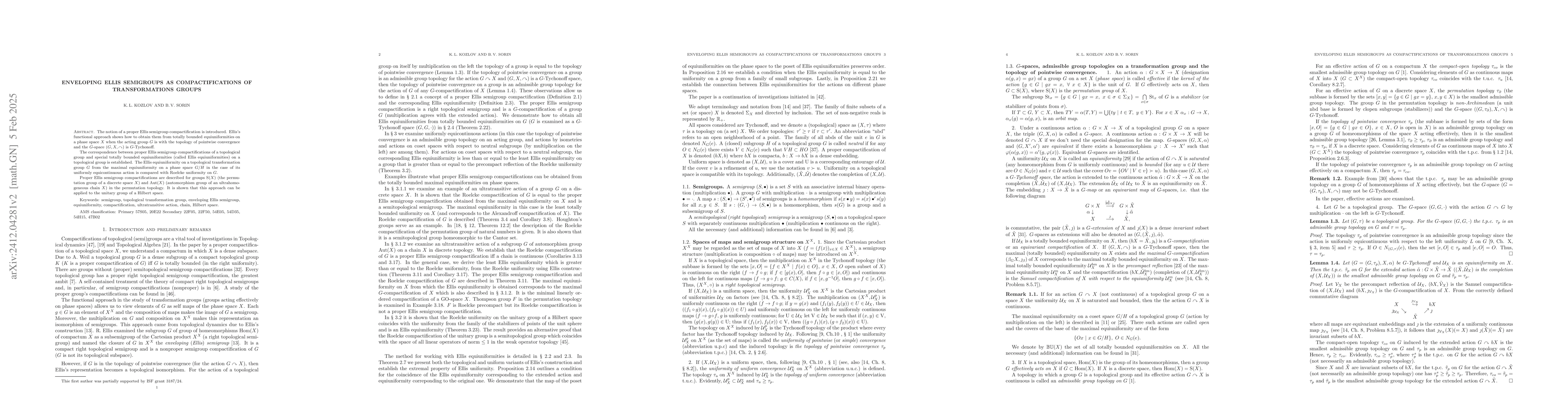 Thumbnail for Enveloping Ellis semigroups as compactifications of transformations
  groups