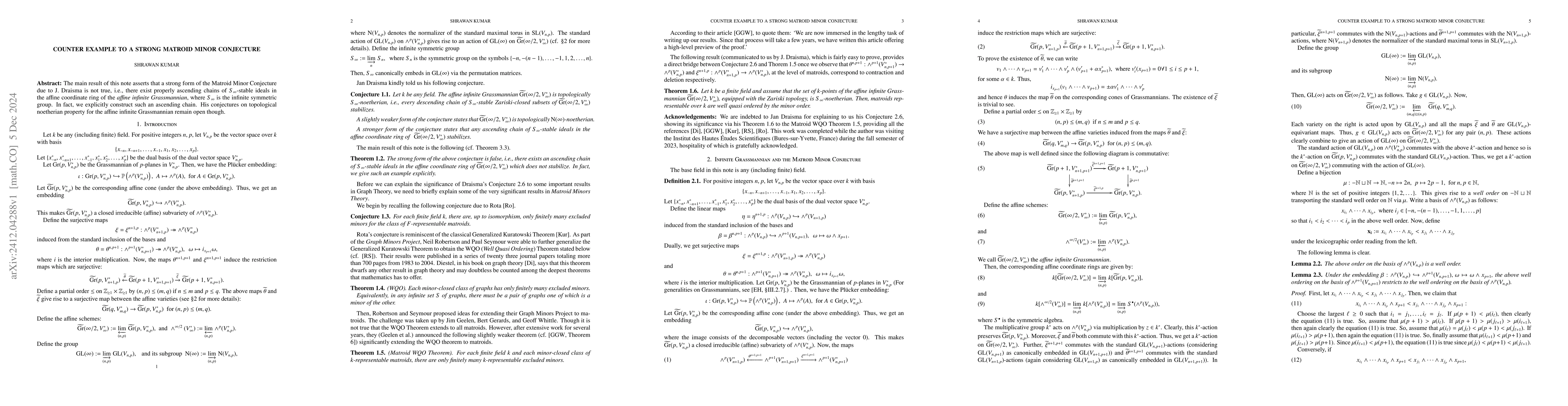 Thumbnail for Counter Example to a Strong Matroid Minor Conjecture