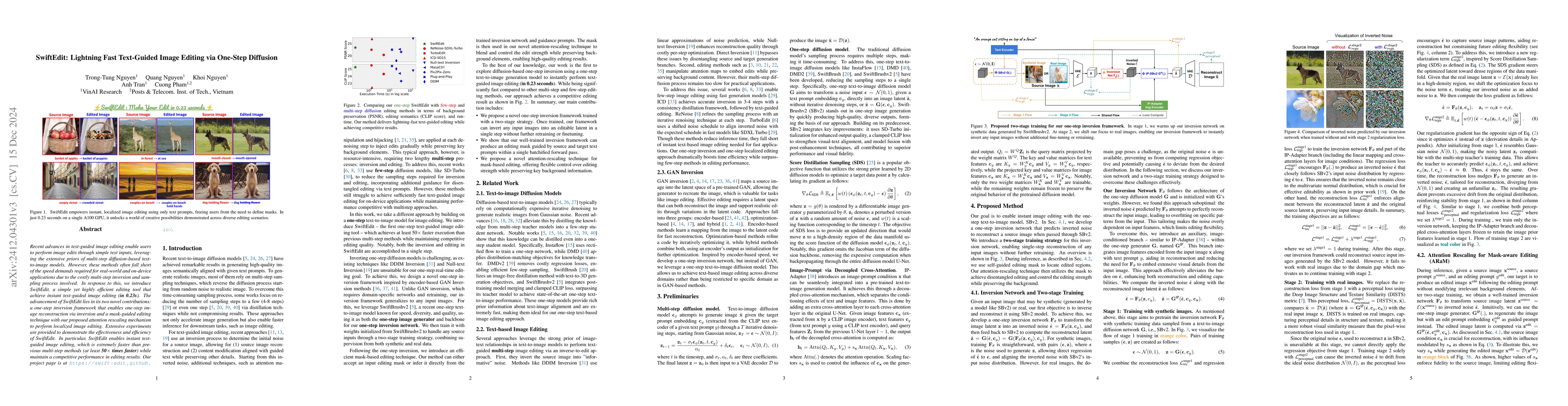 Thumbnail for SwiftEdit: Lightning Fast Text-Guided Image Editing via One-Step
  Diffusion