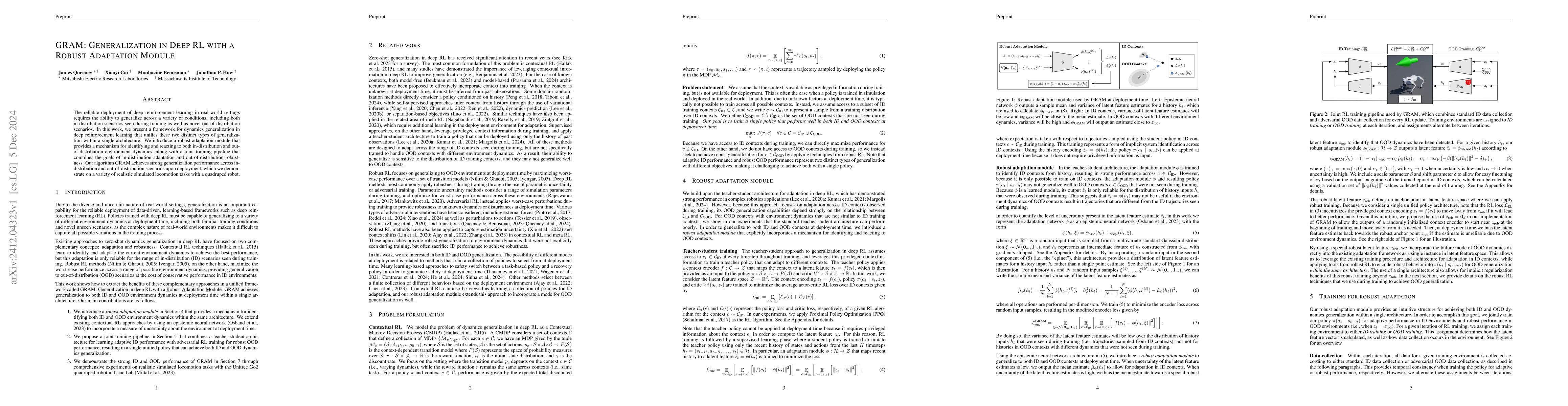 Thumbnail for GRAM: Generalization in Deep RL with a Robust Adaptation Module