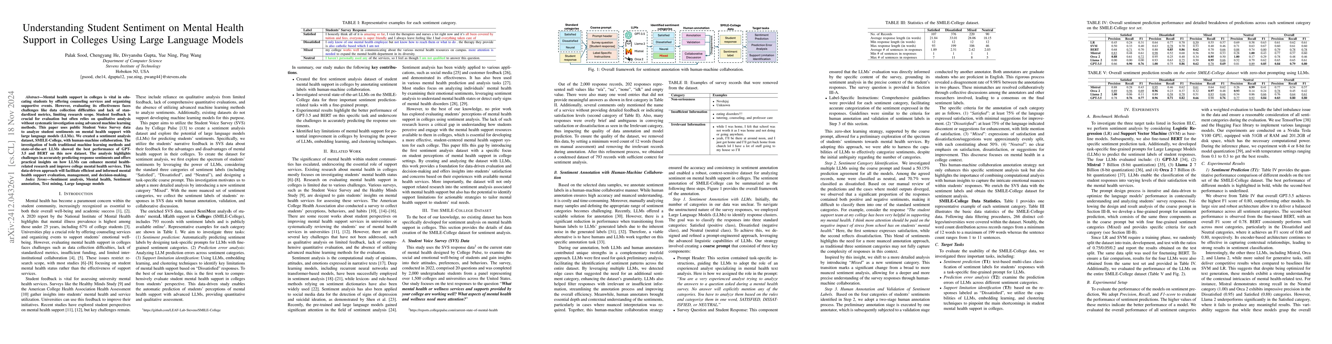 Thumbnail for Understanding Student Sentiment on Mental Health Support in Colleges
  Using Large Language Models