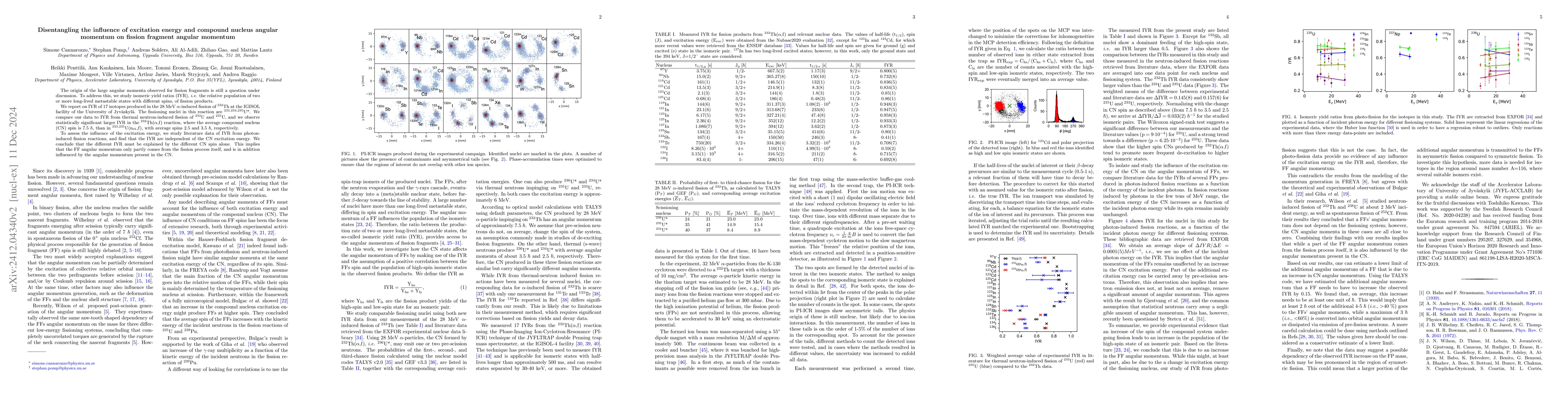 Thumbnail for Disentangling the influence of excitation energy and compound nucleus
  angular momentum on fission fragment angular momentum