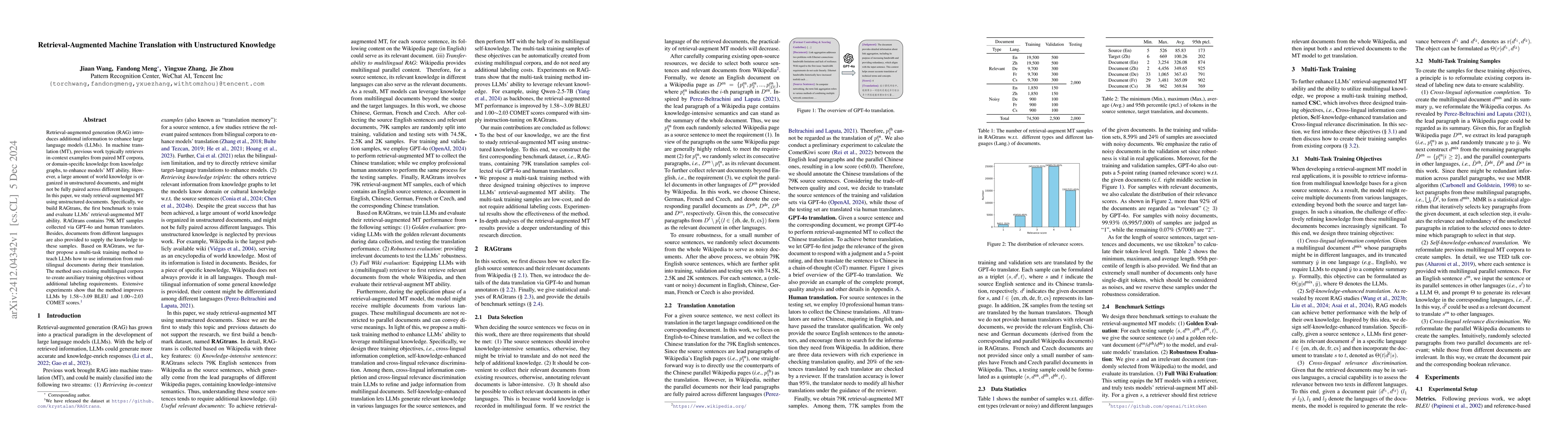 Thumbnail for Retrieval-Augmented Machine Translation with Unstructured Knowledge