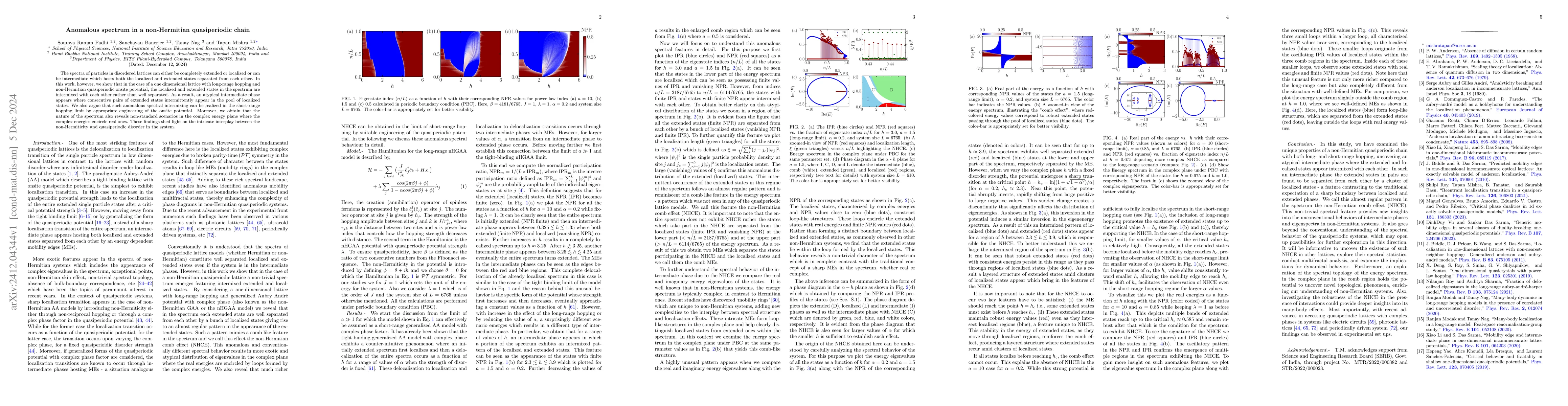 Thumbnail for Anomalous spectrum in a non-Hermitian quasiperiodic chain