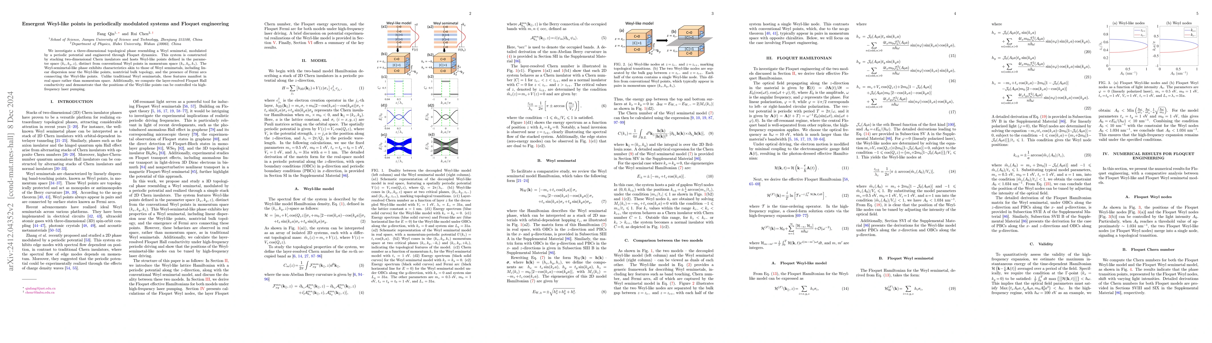 Thumbnail for Emergent Weyl-like points in periodically modulated systems and Floquet
  engineering