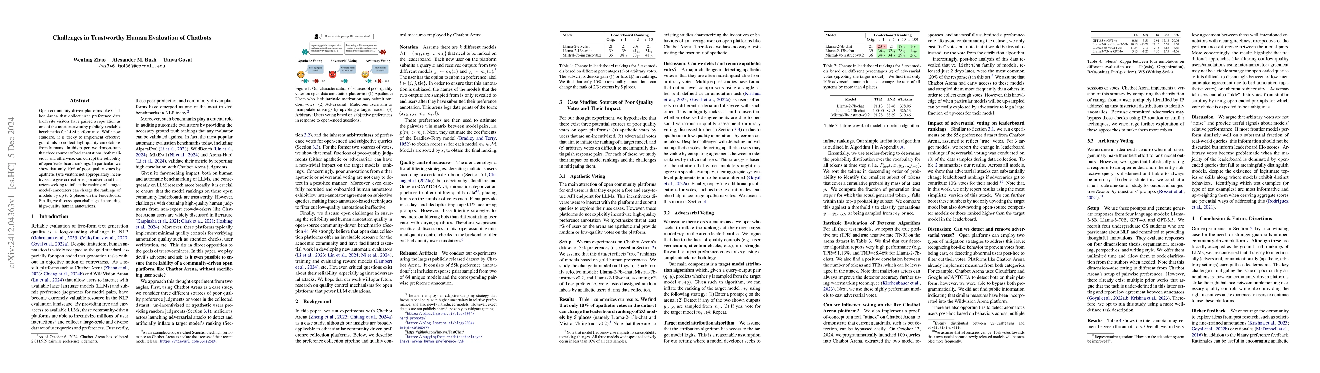 Thumbnail for Challenges in Trustworthy Human Evaluation of Chatbots