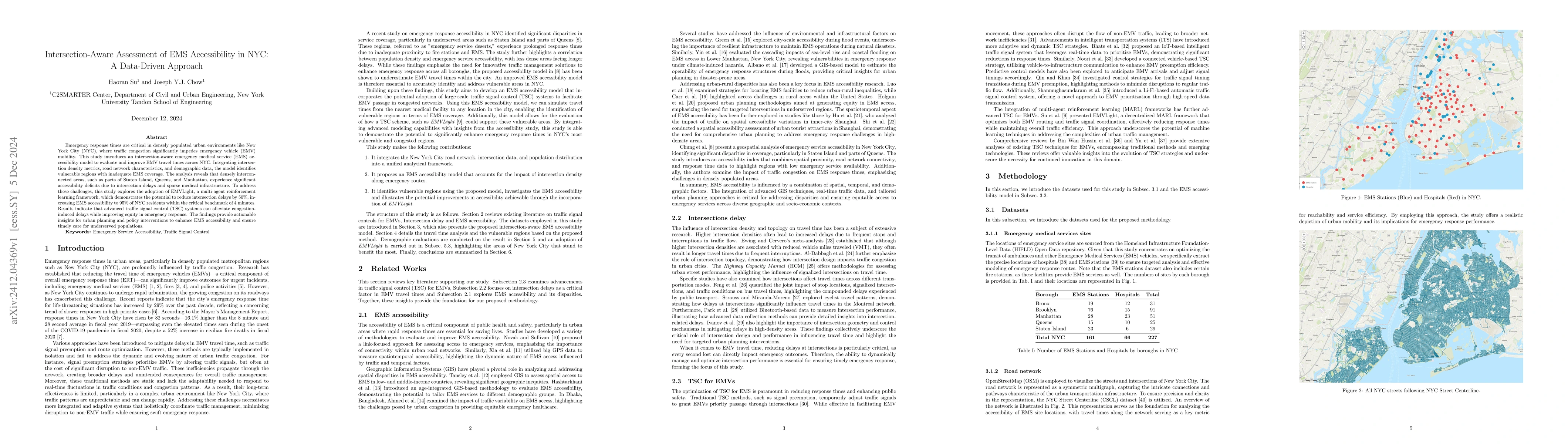 Thumbnail for Intersection-Aware Assessment of EMS Accessibility in NYC: A Data-Driven
  Approach