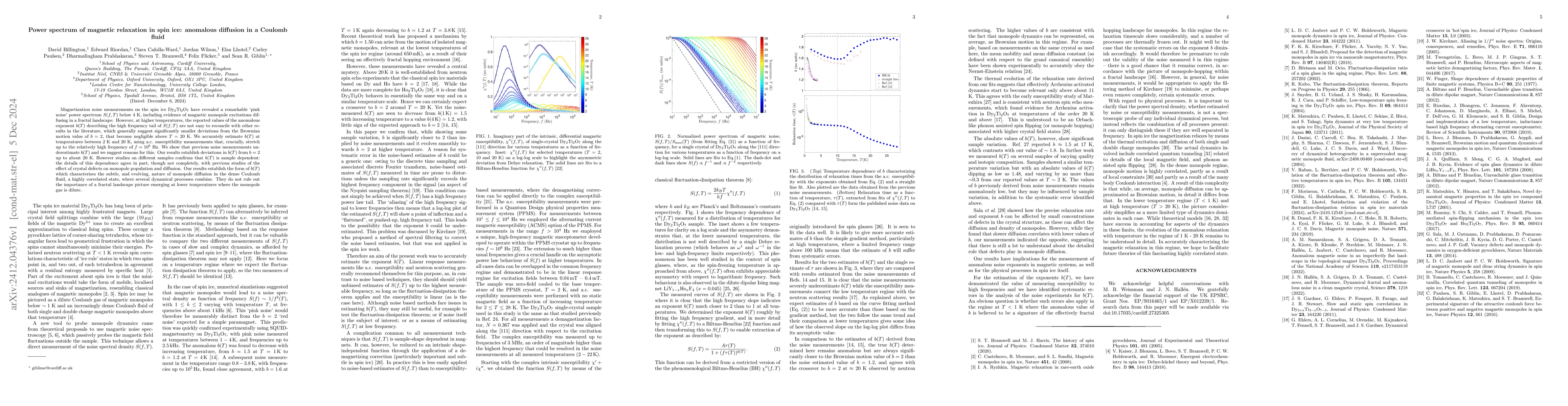 Thumbnail for Power spectrum of magnetic relaxation in spin ice: anomalous diffusion
  in a Coulomb fluid