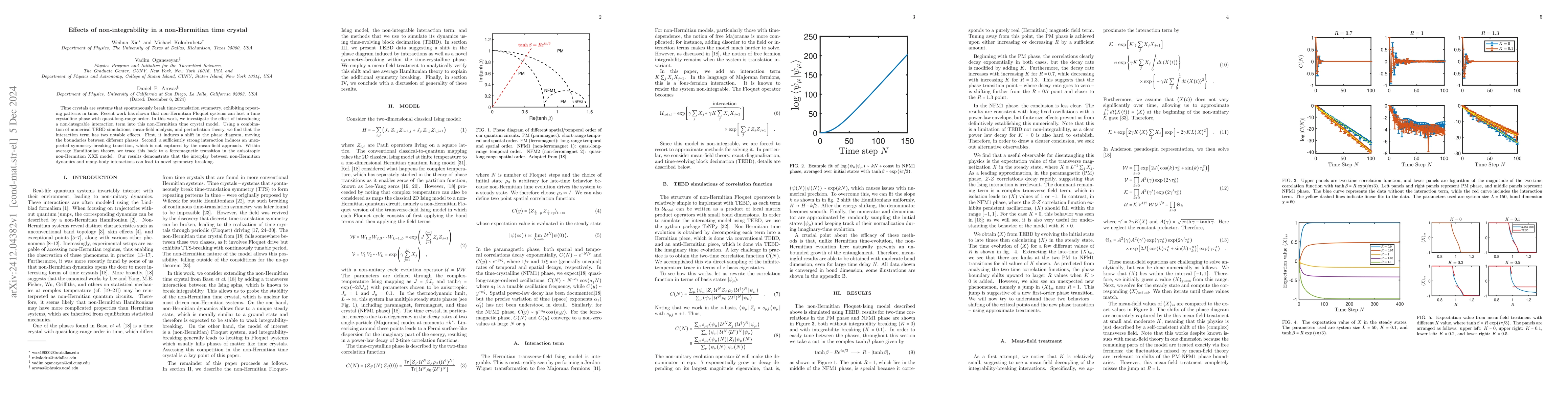 Thumbnail for Effects of non-integrability in a non-Hermitian time crystal