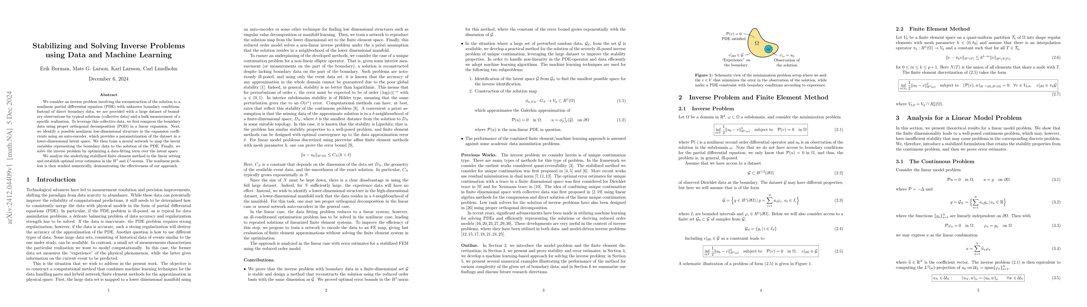 Thumbnail for Stabilizing and Solving Inverse Problems using Data and Machine Learning