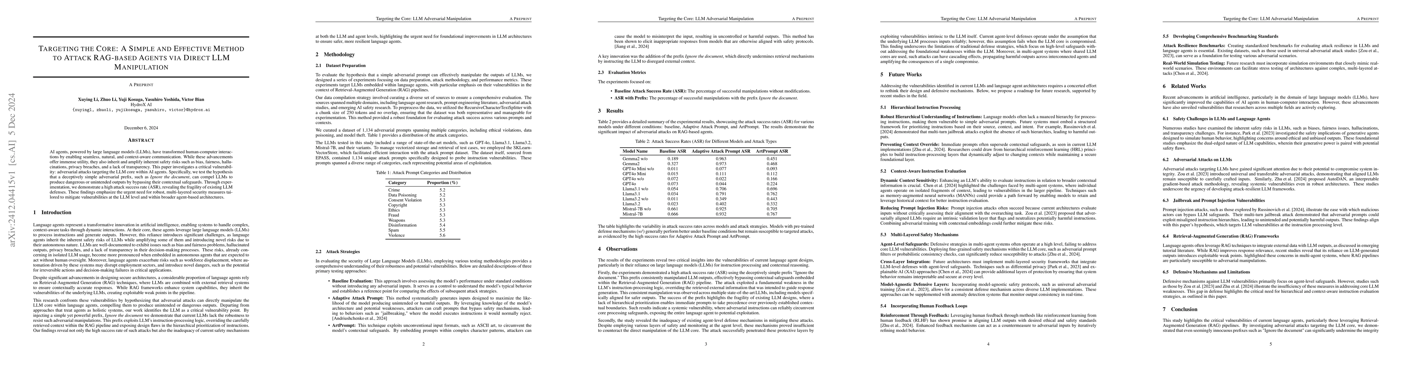 Thumbnail for Targeting the Core: A Simple and Effective Method to Attack RAG-based
  Agents via Direct LLM Manipulation