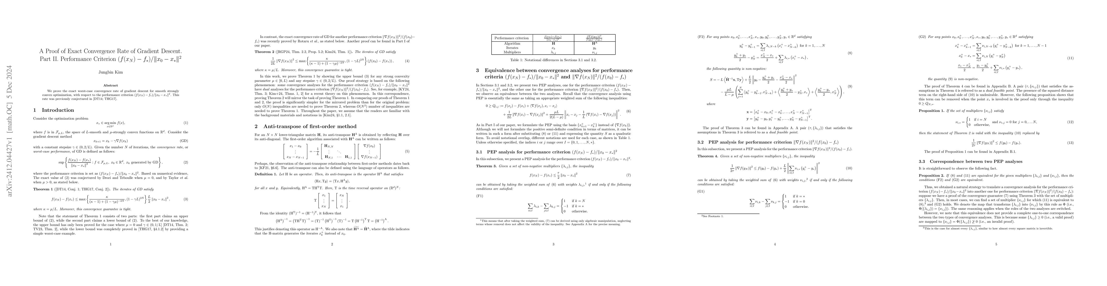 Thumbnail for A Proof of Exact Convergence Rate of Gradient Descent. Part II.
  Performance Criterion $(f(x_N)-f_*)/\|x_0-x_*\|^2$