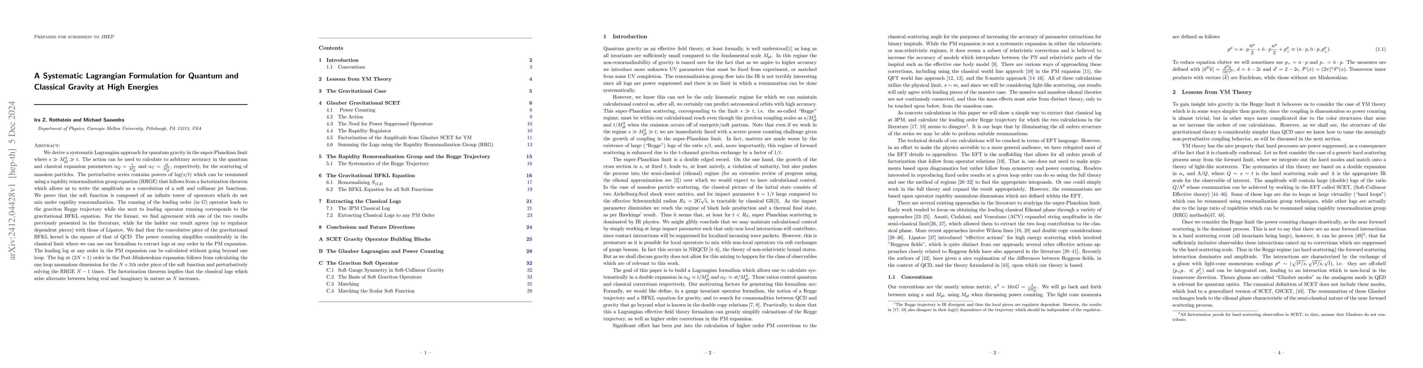 Thumbnail for A Systematic Lagrangian Formulation for Quantum and Classical Gravity at
  High Energies