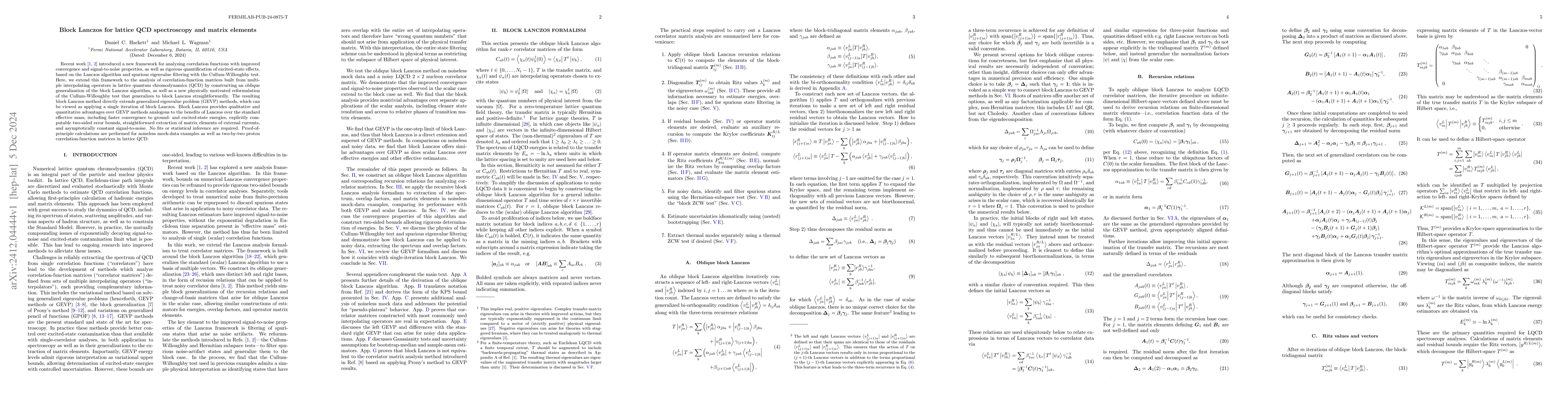 Thumbnail for Block Lanczos for lattice QCD spectroscopy and matrix elements