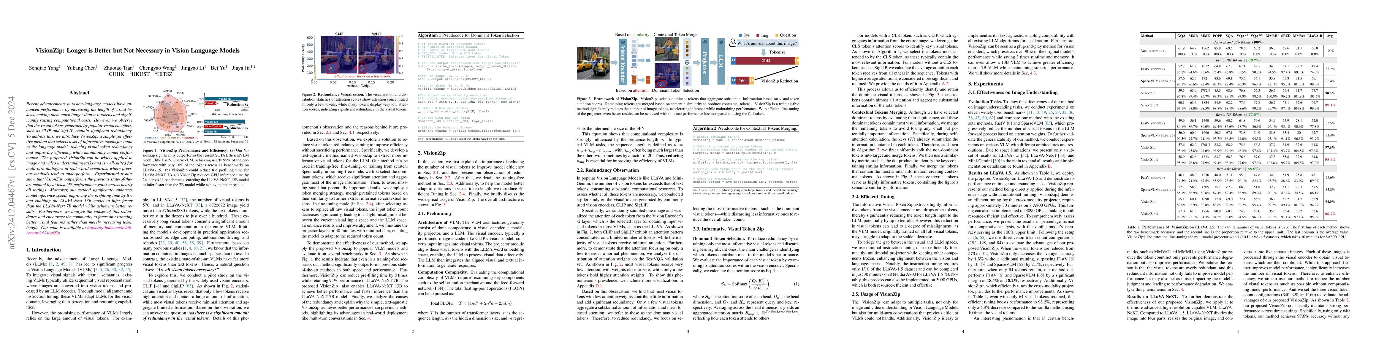 Thumbnail for VisionZip: Longer is Better but Not Necessary in Vision Language Models