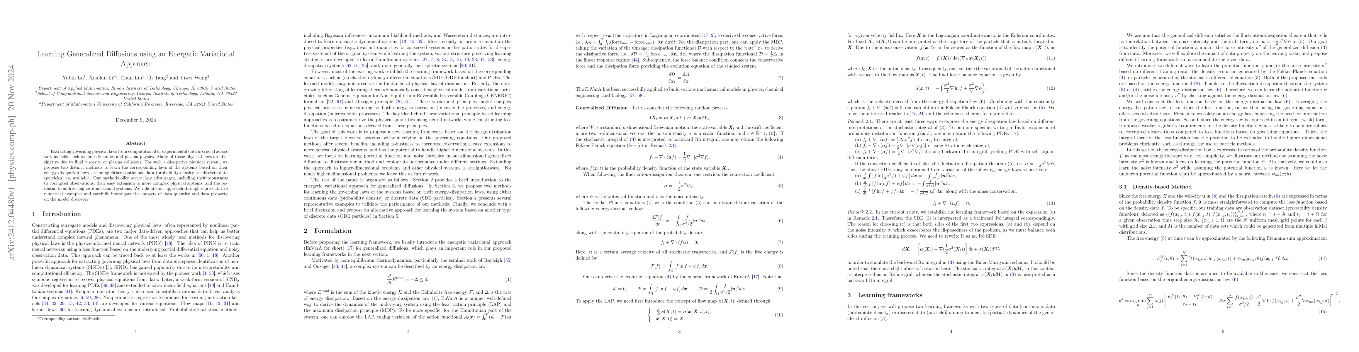 Thumbnail for Learning Generalized Diffusions using an Energetic Variational Approach