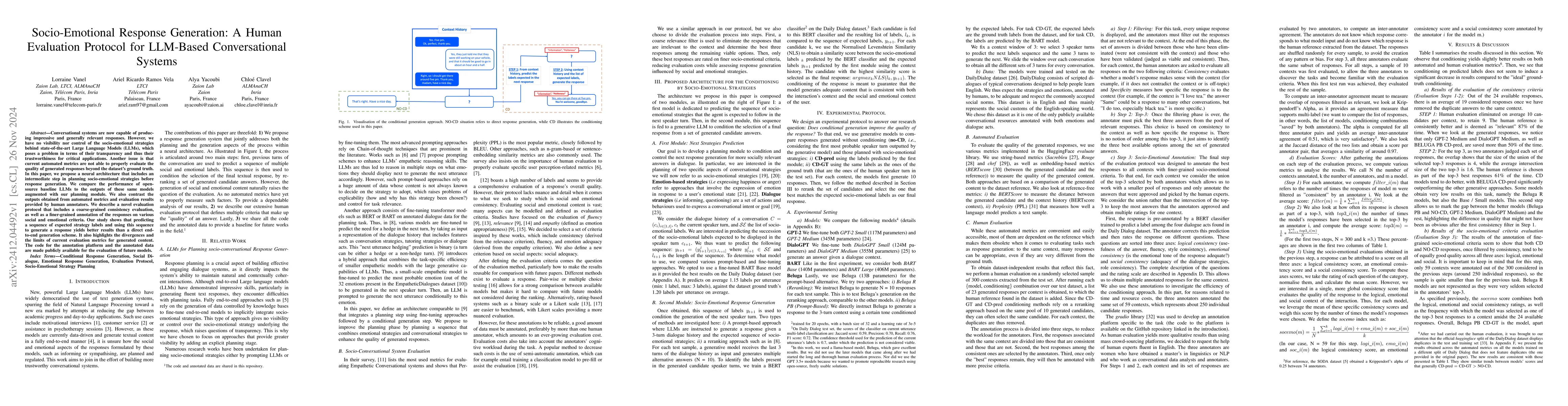 Thumbnail for Socio-Emotional Response Generation: A Human Evaluation Protocol for
  LLM-Based Conversational Systems
