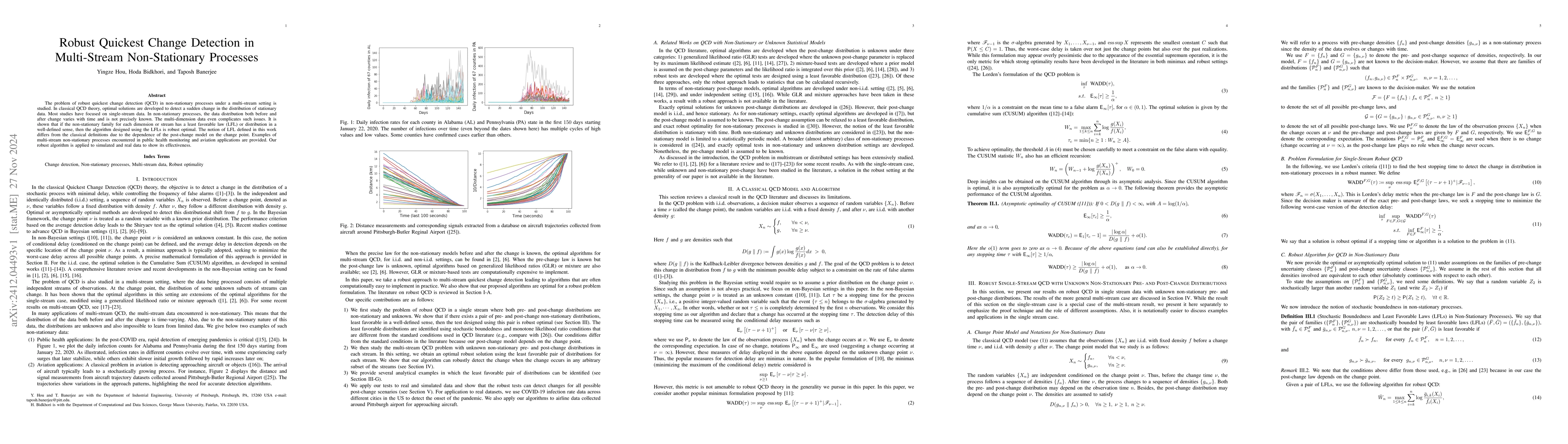 Thumbnail for Robust Quickest Change Detection in Multi-Stream Non-Stationary
  Processes