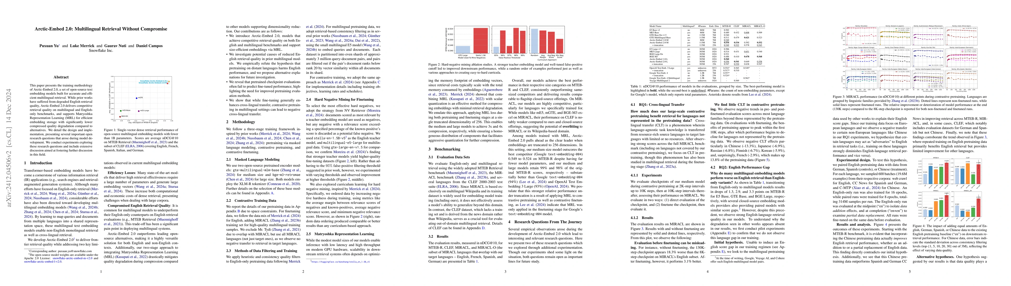 Thumbnail for Arctic-Embed 2.0: Multilingual Retrieval Without Compromise