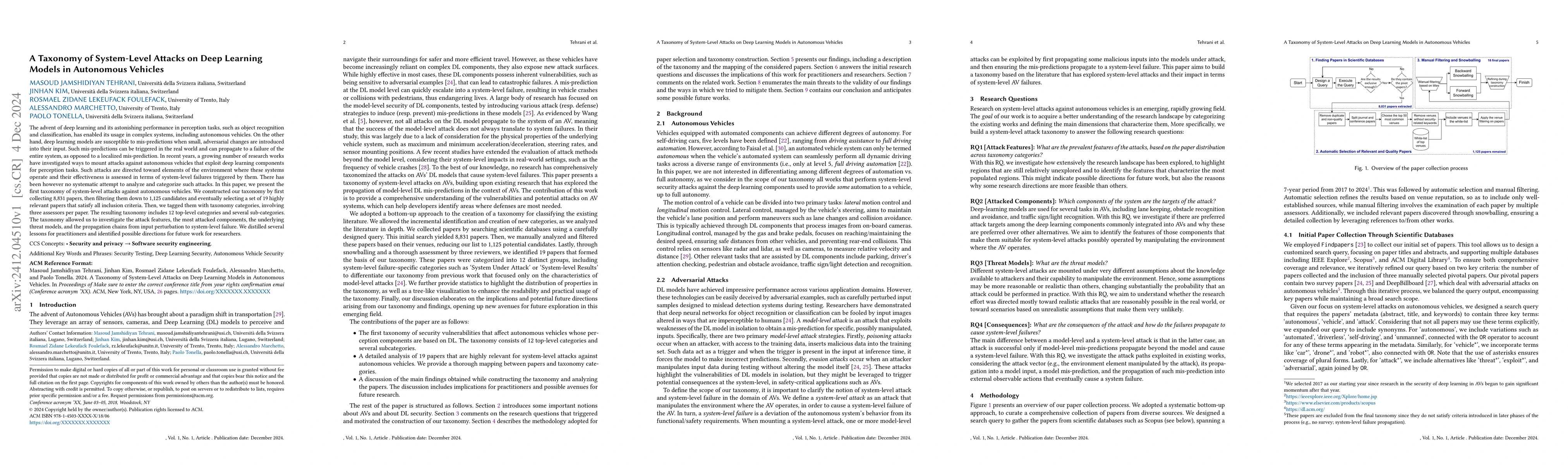 Thumbnail for A Taxonomy of System-Level Attacks on Deep Learning Models in Autonomous
  Vehicles