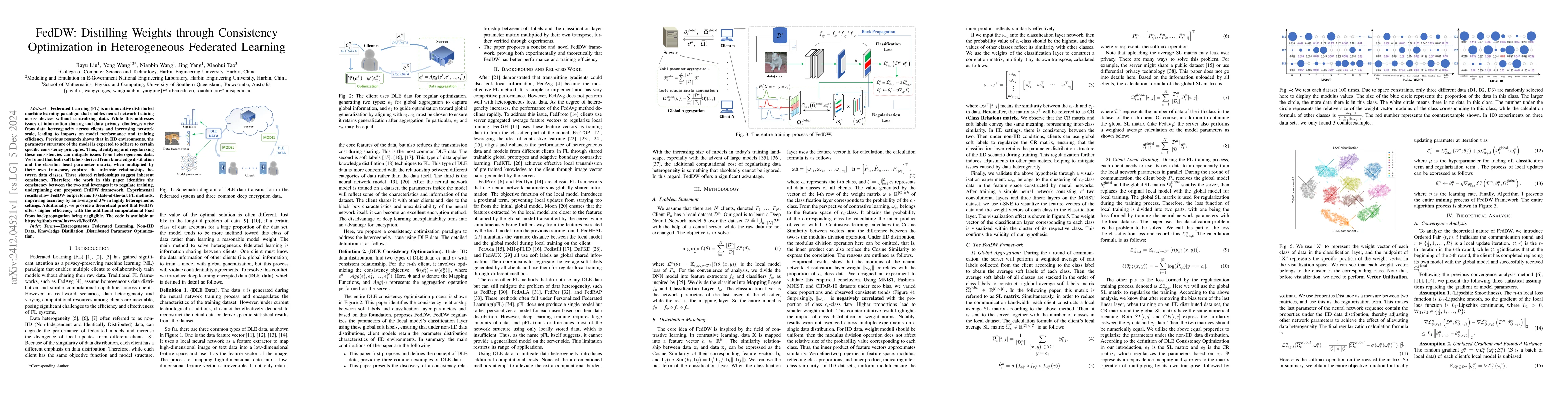 Thumbnail for FedDW: Distilling Weights through Consistency Optimization in
  Heterogeneous Federated Learning