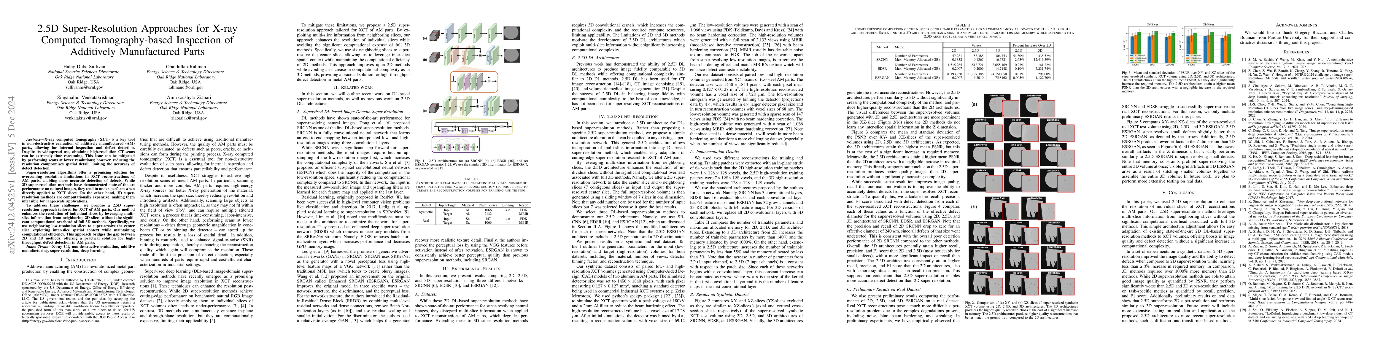 Thumbnail for 2.5D Super-Resolution Approaches for X-ray Computed Tomography-based
  Inspection of Additively Manufactured Parts